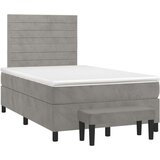 Box spring krevet s madracem svjetlosivi 120x200 cm baršunasti | shoptok.hr