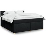 vidaXL Krevet s oprugama i madracem crni 180x200 cm od tkanine | shoptok.hr