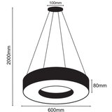  LED prigušiva luster na sajli LED/45W/230V 3000-6500K crni + daljinski upravljač | Eponuda.com