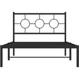 Metalni okvir za krevet s uzglavljem crni 107x203 cm | shoptok.hr