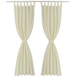  Mikro-satenska zavjesa s trakama 2 kom krem boje 140 x 245 cm | shoptok.hr