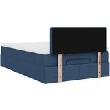 vidaXL Otomanski posteljni okvir z vzmetnico moder 120x200 cm blago | Shoptok.si