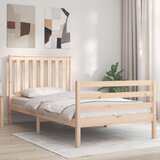 The Living Store Posteljni okvir z vzglavjem 100x200 cm trden les - Posteljni Okvir, (21525983) Cene