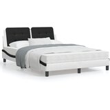 vidaXL Posteljni okvir z vzglavjem bel in črn 120x200 cm umetno usnje | Shoptok.si