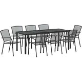  Vrtni set za objed 9 pcs Antracit Čelik s prahom premazan | shoptok.hr