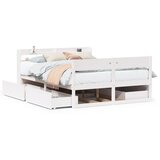 Maison Chic Posteljni okvir - Dvoposteljna postelja - Zakonska postelja brez vzmetnice bel 140x190 cm trdna borovina-J11395, (21774436) | Shoptok.si