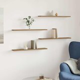 Police za knjige 4 kom boja hrasta artisan 60x10x1,5 cm drvene | shoptok.hr