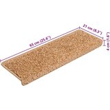  Otirači za stepenice 20 kom 65 x 21 x 4 cm bež | shoptok.hr