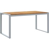 Vanjski stol za blagovanje Siva 160x80x75 cm Čelik i masivno drvo bagrema | shoptok.hr