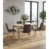Lava stolica - tamnosmeđi baršun / noge od hrasta x 3 | shoptok.hr
