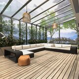  11-dijelna vrtna garnitura od poliratana s jastucima crna | shoptok.hr