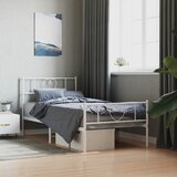 vidaXL Metalni okvir kreveta uzglavlje i podnožje bijeli 90 x 200 cm | shoptok.hr