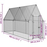  Kokošnjak srebrn 400x100x190 cm pocinkano jeklo | Shoptok.si