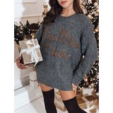DStreet Sweter damski one size MIU MIU z napsiem grafitowy | shoptok.hr