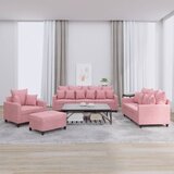  4-dijelni set sofa s jastucima ružičasti baršunasti | shoptok.hr