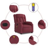 vidaXL Električni masažni naslonjač od tkanine crvena boja vina | shoptok.hr