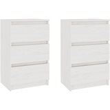  Noćni ormarići 2 kom bijeli 40 x 29,5 x 64 cm masivna borovina | shoptok.hr
