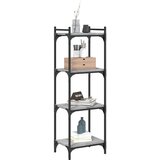  Regal za knjige s 4 razine siva boja hrasta 40x30x120 cm drveni | shoptok.hr