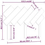  Uzglavlje za krevet boja meda 122,5x3x80,5 cm masivna borovina | shoptok.hr