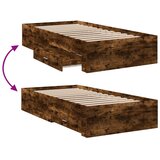  Okvir kreveta s ladicama boja dimljenog hrasta 75x190 cm drveni | shoptok.hr