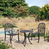  3-dijelni bistro set od lijevanog aluminija crni | shoptok.hr
