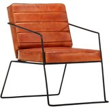  Fotelja od prave kože svjetlosmeđa | shoptok.hr