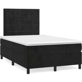 vidaXL Box spring postelja z vzmetnico črna 120x190 cm žamet Cene
