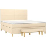  Krevet s oprugama i madracem krem 180x200 cm od tkanine | shoptok.hr