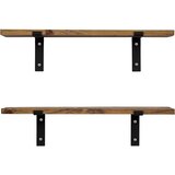 Hanah home Lam022 Walnut Decorative Wooden Wall Shelf