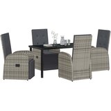  Vrtni set za objed 5 kom. Siva poliratan | shoptok.hr
