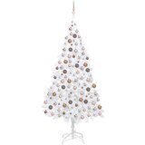 vidaXL umjetno božićno drvce LED s kuglicama bijelo 210 cm PVC | shoptok.hr