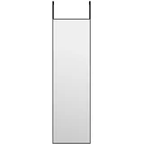 Ogledalo - Zrcalo - Kozmetično ogledalo za vrata črno 30x100 cm steklo in aluminij, (21697755)