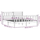 vidaXL Okvir za krevet od masivnog drva 140 x 190 cm | shoptok.hr