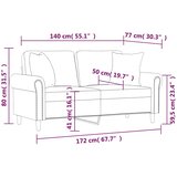  Dvosjed s ukrasnim jastucima tamnozeleni 140 cm baršunasti | Eponuda.com