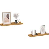  Stenska polica s polico 2 pcs Bež 40 x 9 x 3 cm Konstruiran les, (5000201219) | Shoptok.si