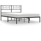 vidaXL Metalni okvir za krevet s uzglavljem crni 140x200 cm | shoptok.hr