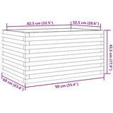  Vrtna sadilica 90x60x45,5 cm od masivne borovine | shoptok.hr