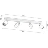 Spot-Light DO2911456 - Stropno reflektorsko svetlo MANARA 4xGU10/5W/230V u dekoru bora | Eponuda.com