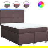 vidaXL Box spring postelja z vzmetnico temno rjava 140x200 cm blago | Shoptok.si