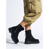 Shelvt Women's black ankle boots with a decorative zipper | Shoptok.si