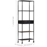 In ormarić za knjige 60x35x180 cm od grubog drva manga i željeza | shoptok.hr
