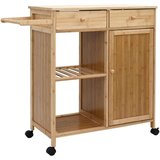  Kuhinjska Kolica s Kotačima Prirodna 90 5 x 36 x 86 5 cm Bambus | shoptok.hr
