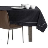 AmeliaHome Stolnjak Vesta s man&amp;scaron;etom i obrubom 140x450 cm, crna Slike