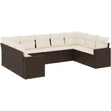  9-dijelni set vrtnih sofa s jastucima poliratan smeđi | shoptok.hr