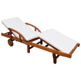 Maison Chic Ležalnik - Sončna ležalnik z blazino trden akacijev les, (22043524) | Shoptok.si
