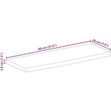 Stolna Mizna plošča 80x20x3,8 cm naraven rob trden robusten mangov les | Shoptok.si