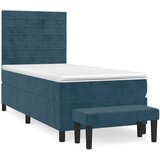 Box spring krevet s madracem tamnoplavi 80 x 200 cm baršunasti | shoptok.hr