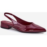Boto Lacquered Ballerinas On Low Heel Burgundy Testori | Shoptok.si