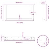  Noge za klub stolić U-oblik 2 kom Bijele 60 x (30-31) cm Čelik | shoptok.hr