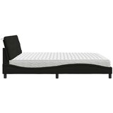  Postelja z vzmetnico črna 200x200 cm blago | Shoptok.si